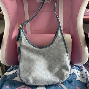 Blue coach shoulder bag